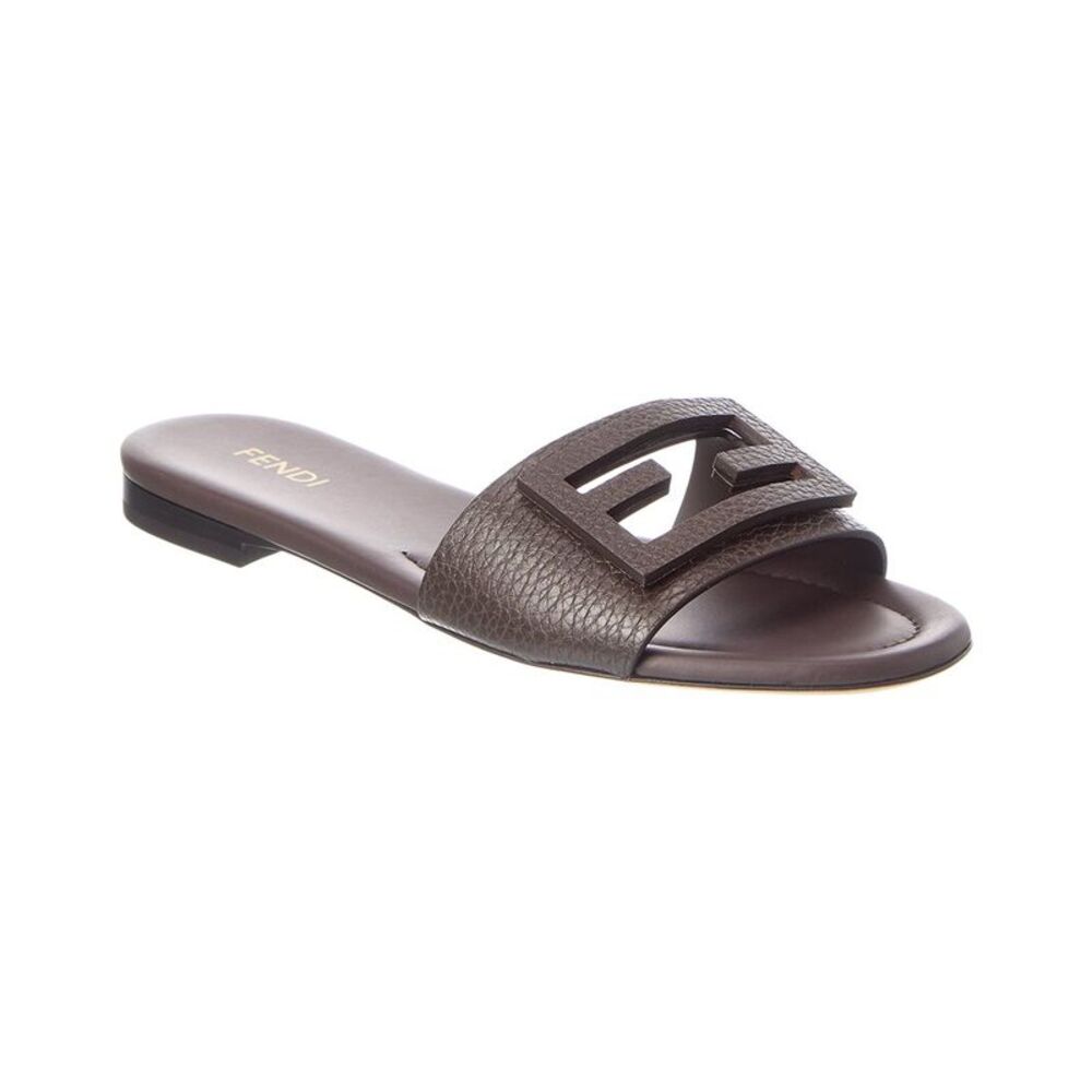 Fendi Tube Leather Sandal, Brown